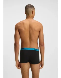 Three-pack of stretch-cotton trunks with logo waistbands
