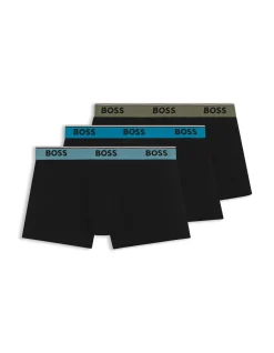 Three-pack of stretch-cotton trunks with logo waistbands