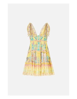 TIERED SHORT DRESS WITH SHOULDER TIES