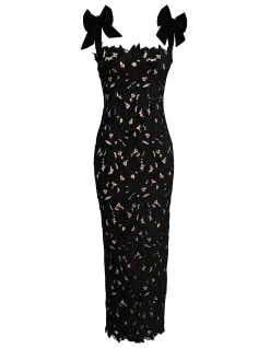 Tiff Black Velvet Lace Maxi Dress