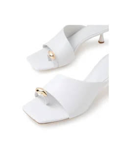 Tionee Gold Detail Toe Loop Heeled Mules