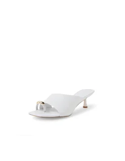 Tionee Gold Detail Toe Loop Heeled Mules