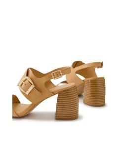 Tobiah Buckled Block Heel Leather Sandals