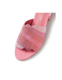 Tonda Crystal Strap Low Heel Slides