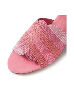 Tonda Crystal Strap Low Heel Slides