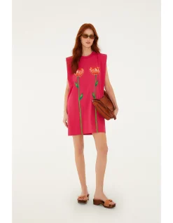 TROPICAL ROSE MINI DRESS