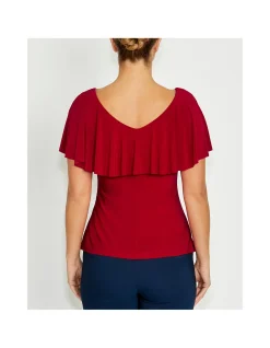 TRUDY RED JERSEY TOP