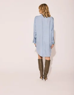 TUXEDO DRESS IN CHAMBRAY