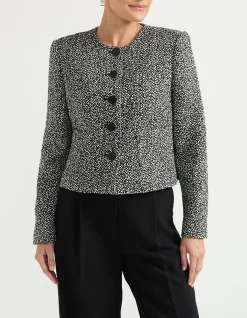TWEED COLLARLESS JACKET