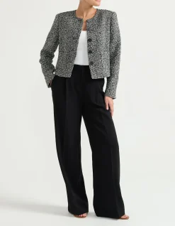 TWEED COLLARLESS JACKET