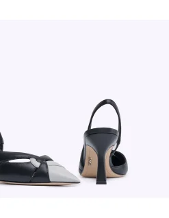 TWIST LEATHER SLING BACK