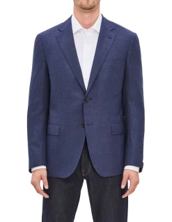 TWO BUTTON HOPSACK WOOL SPORTSCOAT