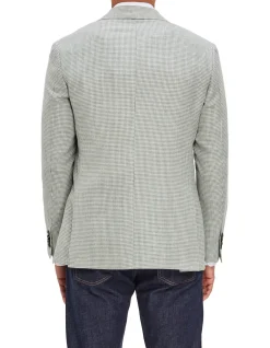 TWO BUTTON HOUNDSTOOTH CAPRI FIT WITH PATCH POCKET JACKET