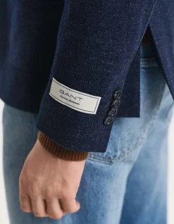 Two-Tone Wool Cotton Jersey Blazer