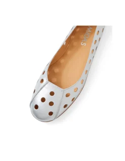UGO Matt Silver Cut Out Ballet Flats