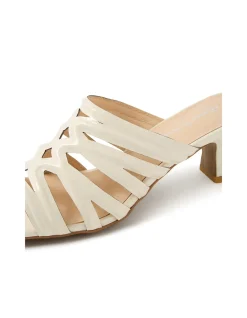 Ulka Patent Strappy Mid Heel Sandals