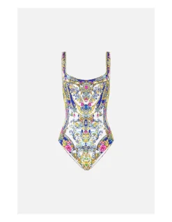 UNDERWIRE SQUARE NECK ONE PIECE W SCOOP BACK