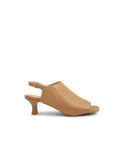 Ushi Peep Toe Slingback Leather Sandals