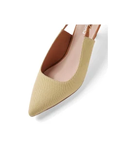 Valenta Slingback Kitten Heel Fabric Pumps