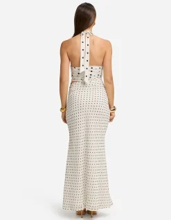 VALERIA HALTER CUTOUT MAXI DRESS