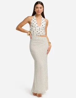 VALERIA HALTER CUTOUT MAXI DRESS
