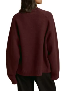 Varsity Boucle Oversized Knit Sweatshirt