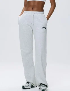 Varsity Raw Hem Straight Leg Sweatpants