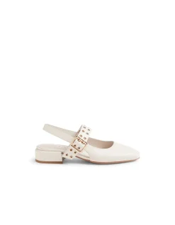 Vavka Stud Detail Slingback Ballet Flats
