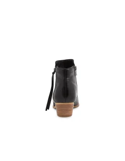 Vendas XF Black Natural Leather Ankle Boots