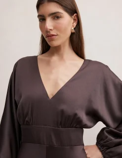 VERA DRAPED BATWING MAXI DRESS
