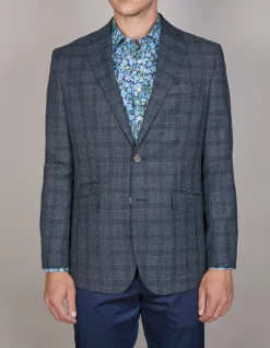 Victor Mottle Check Jacket Navy
