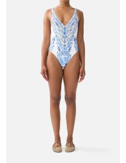 V NECK ONE PIECE W V BACK