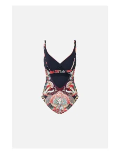 V NECK UNDERWIRE ONE PIECE W BACK CLOSURE