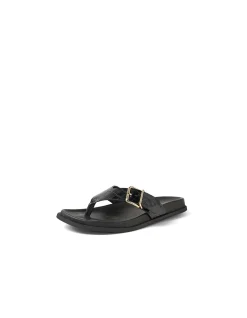 VOLUTE Croc Embossed Buckle Thong Sandals