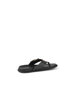 VOLUTE Croc Embossed Buckle Thong Sandals