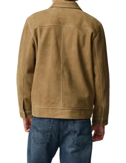 WAITOMO CAVES LEATHER JACKET - TAUPE
