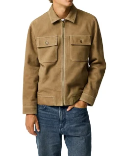 WAITOMO CAVES LEATHER JACKET - TAUPE