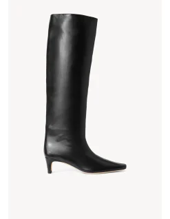Wally Leather Mid Heel Knee High Boots