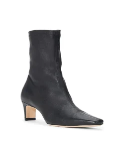 Wally Stretch Leather Kitten Heel Ankle Boots