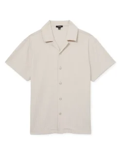 Warwick Textured Cuban Collar Short Sleeve Shirt