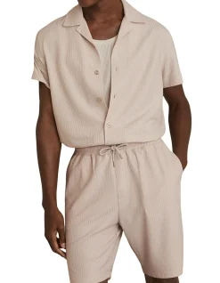 Warwick Textured Cuban Collar Short Sleeve Shirt