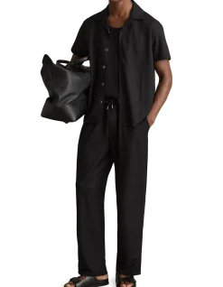 Warwick Textured Cuban Collar Short Sleeve Shirt