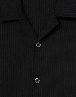 Warwick Textured Cuban Collar Short Sleeve Shirt