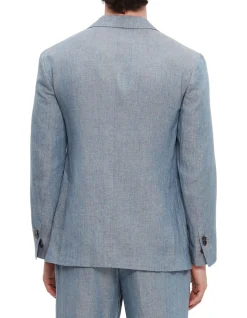Washed Linen Blazer Blue