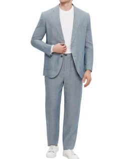 Washed Linen Blazer Blue