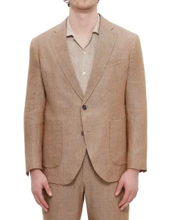 Washed Linen Blazer Mustard