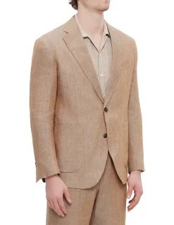 Washed Linen Blazer Mustard