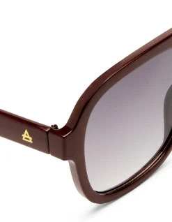 WHIRLPOOL BURGUNDY AVIATOR SUNGLASSES