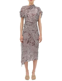 WHIRLPOOL STRIPE DECODE DRESS