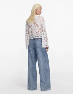 WHITE CROCHET LACE TOP